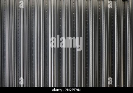 Galvanized steel decking viewed from underneath showing structure detail Stock Photo