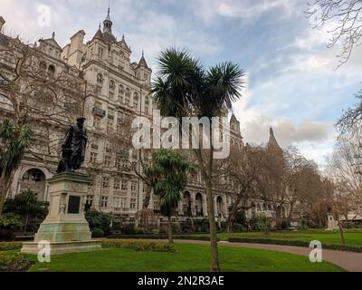 The picturesque Whitehall Gardens near the River Thames in London, UK Stock Photo