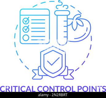 Critical control points blue gradient concept icon Stock Vector