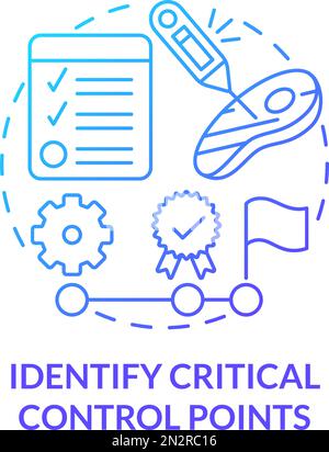 Identify critical control points blue gradient concept icon Stock Vector