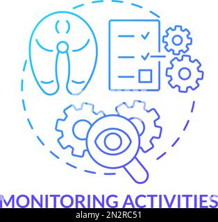 Monitoring activities blue gradient concept icon Stock Vector