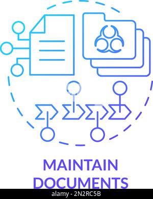 Maintain documents blue gradient concept icon Stock Vector