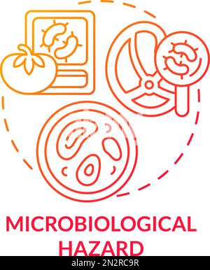 Microbiological hazard red gradient concept icon Stock Vector