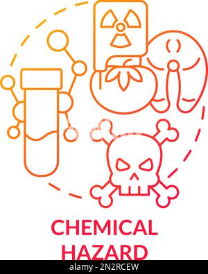 Chemical hazard red gradient concept icon Stock Vector