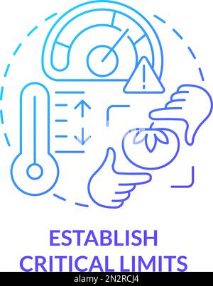 Establish critical limits blue gradient concept icon Stock Vector