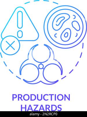 Production hazards blue gradient concept icon Stock Vector
