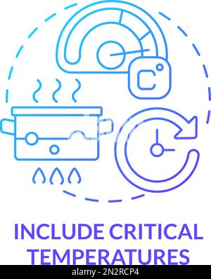 Include critical temperatures blue gradient concept icon Stock Vector