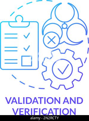 Validation and verification blue gradient concept icon Stock Vector
