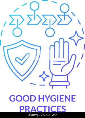 Good hygiene practices blue gradient concept icon Stock Vector