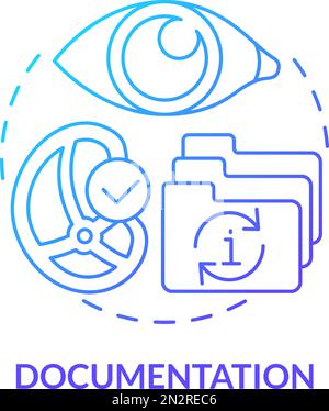 Documentation blue gradient concept icon Stock Vector