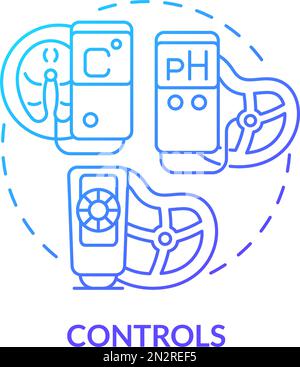 Controls blue gradient concept icon Stock Vector