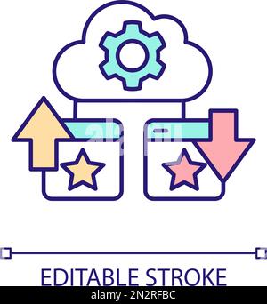 Cloud upload and download RGB color icon Stock Vector