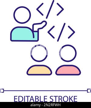 Coding training RGB color icon Stock Vector