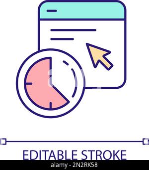 Webpage loading time RGB color icon Stock Vector