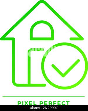 House verification pixel perfect gradient linear vector icon Stock Vector