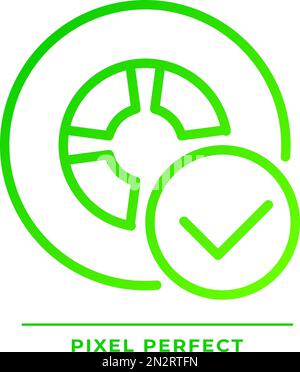 Vehicle tire safety pixel perfect gradient linear vector icon Stock Vector