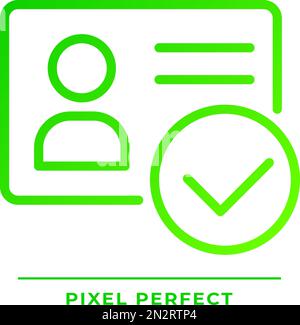 Identity verified pixel perfect gradient linear vector icon Stock Vector