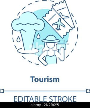 Tourism blue concept icon Stock Vector