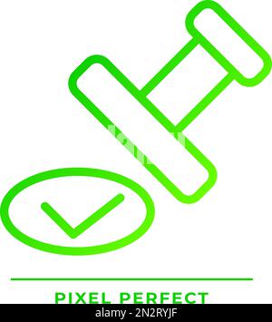 Approval stamp pixel perfect gradient linear vector icon Stock Vector