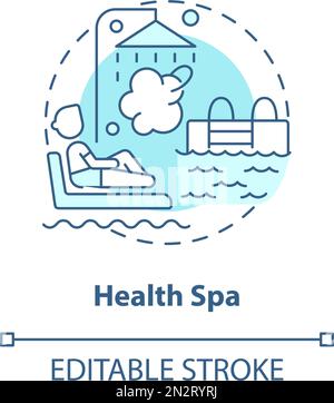 Health spa blue concept icon Stock Vector