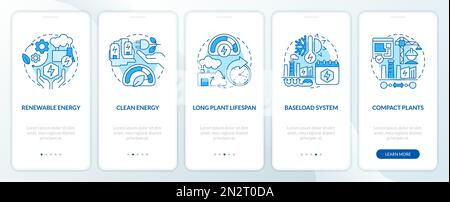 Using geothermal energy advantages blue onboarding mobile app screen Stock Vector