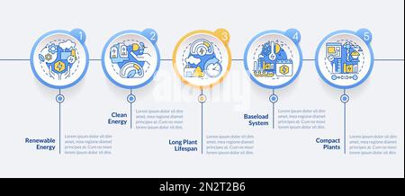 Using geothermal energy advantages blue circle infographic template Stock Vector