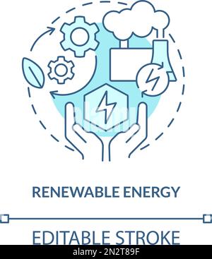 Renewable energy blue concept icon Stock Vector
