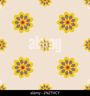Seamless flower pattern vector floral shape doodle plant abstract texture background illustration for digital paper and print materials Stock Vector