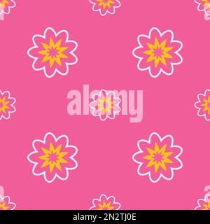 Seamless flower pattern vector floral shape doodle plant abstract texture background illustration for digital paper and print materials Stock Vector