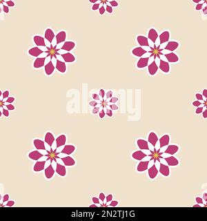 Seamless flower pattern vector floral shape doodle plant abstract texture background illustration for digital paper and print materials Stock Vector