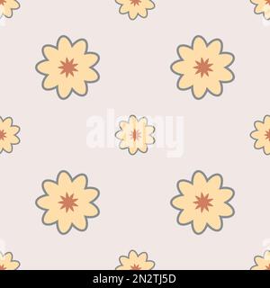 Seamless flower pattern vector floral shape doodle plant abstract texture background illustration for digital paper and print materials Stock Vector