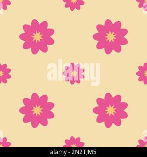 Seamless flower pattern vector floral shape doodle plant abstract texture background illustration for digital paper and print materials Stock Vector
