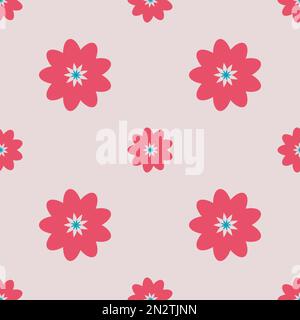 Seamless flower pattern vector floral shape doodle plant abstract texture background illustration for digital paper and print materials Stock Vector