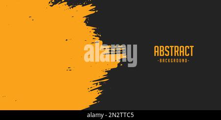 Abstract black and yellow brush background. Eps10 vector. Stock Vector