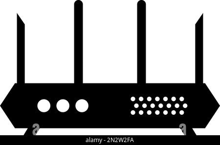 Wi-Fi router silhouette icon. Network router. Editable vector. Stock Vector