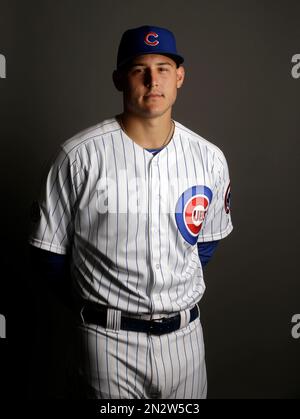 Chicago Cubs' Anthony Rizzo poses for a picture after receiving 2016 MLB  awards for Best Play: Defense and Best Social Media Personality before the  baseball game between the Chicago Cubs and Milwaukee