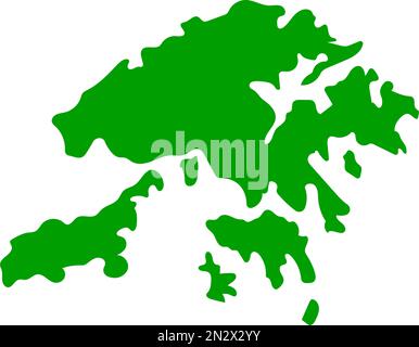 Hong Kong map icon. Hong Kong Special Administrative Region of the People's Republic of China. Editable vector. Stock Vector