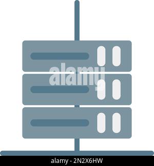 Server icon connected to the network. Editable vector. Stock Vector