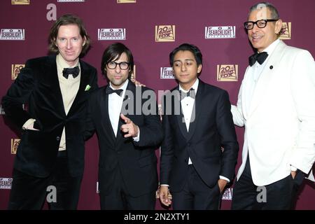 Cast members Adrien Brody and Jason Schwartzman wit director Wes