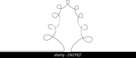 Christmas tree - one line drawing. Continuous line. Hand-drawn minimalist illustration, vector. Stock Vector