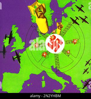 1943   'Victory Through Air Power' - World War II - U.S propaganda Poster Stock Photo
