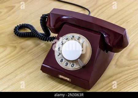 phone with disk dialing. means of communication. Retro Stock Photo