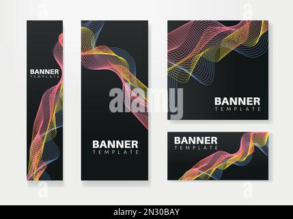 Modern banner design web template Set, web banner. Background for website design, Social Media Cover ads banner, flyer, invitation card Stock Vector