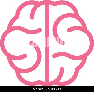 brain icon line vector logo design Stock Vector