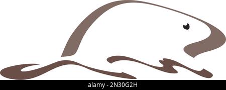 beaver stylized logo icon design element Stock Vector