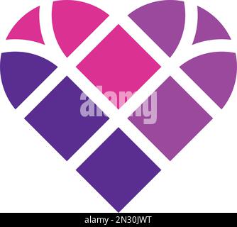 geometric heart icon vector logo design Stock Vector