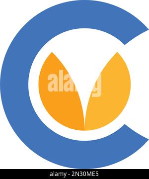 letter c with leaves logo vector design Stock Vector
