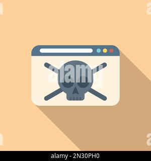 Internet software icon flat vector. Malware report. Bug scan Stock Vector