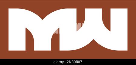 letters m and w mw logo symbol design Stock Vector