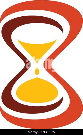 sand clock icon hourglass logo design Stock Vector